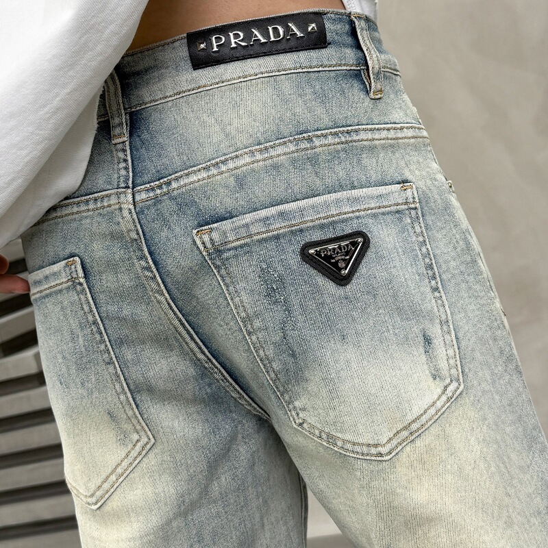 Guangzhou Xintang Men's Jeans American High-End Cross-Border European Style Straight Loose Wide-Leg Trendy Popular Pad Pants Guangzhou Xintang Men's Jeans American High-End Cross-Border European Style Straight Loose Wide-Leg Trendy Popular Pad Pants