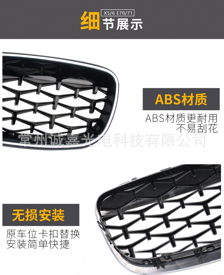 Suitable for Bmw X5/X6E70/E71 Starry Sky Illuminated Grille in Glossy Black, Illuminated Intake Grille