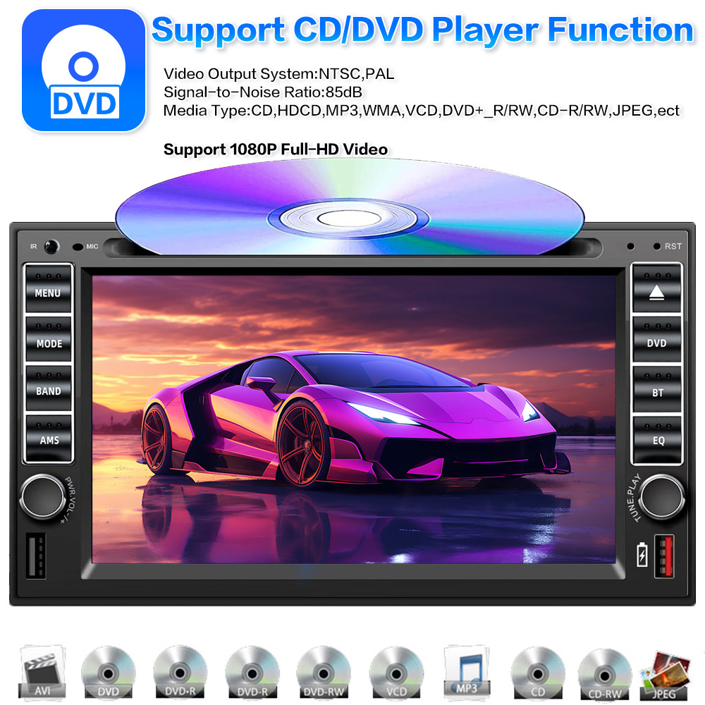 6.2inch Car Bluetooth Dvd Cd Car Mp3 Mp5 Player Mobile Phone Interconnection Dual-Disk Universal Model Hd 12V