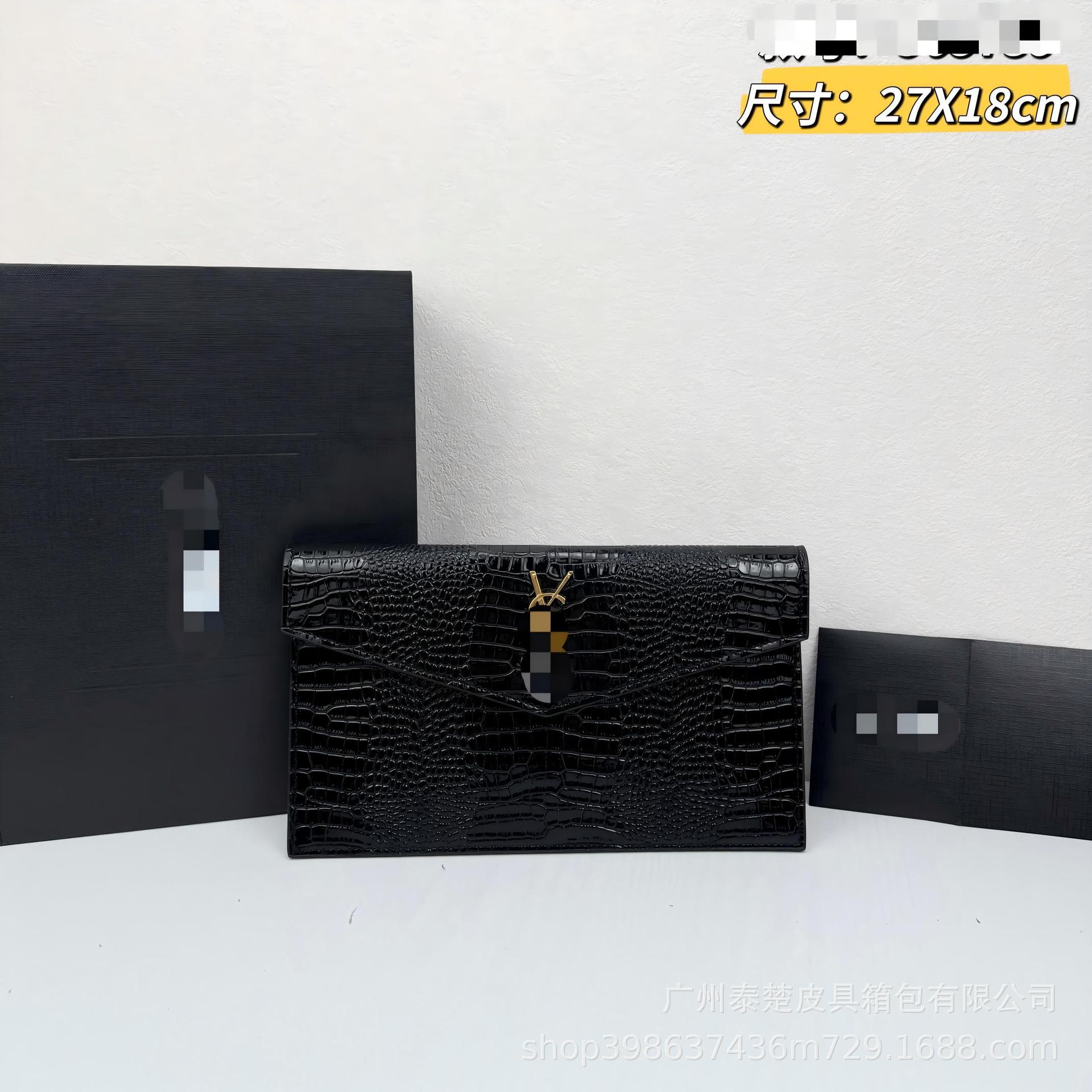 2025 New Patent Leather Clutch Bag For Women Luxury Envelope Bag Crocodile Embossed Genuine Leather Evening Bag Designer Handbag - Thumbnail 8
