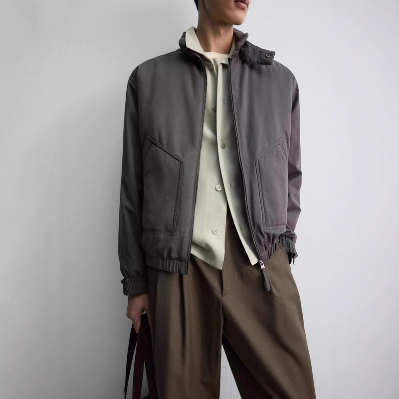 Men's Loose Stand Collar Technical Fabric Jacket 6318300