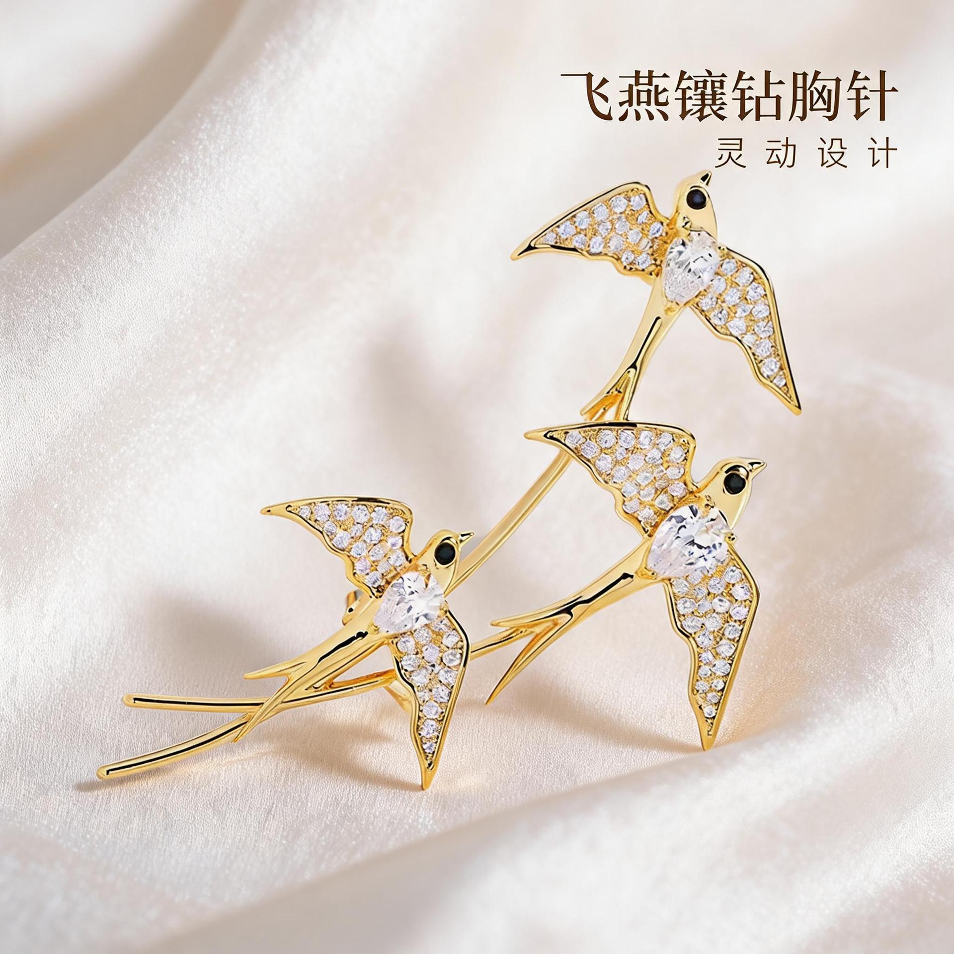 Chinese-style enamel magpie brooch, high-end mixed-color animal brooch accessory, cheongsam pin, direct supply for cross-border wholesale