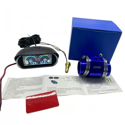 12V 24V Universal LCD Elektron Su Temperaturu və Gərginlik Ölçən Kombinə Metr