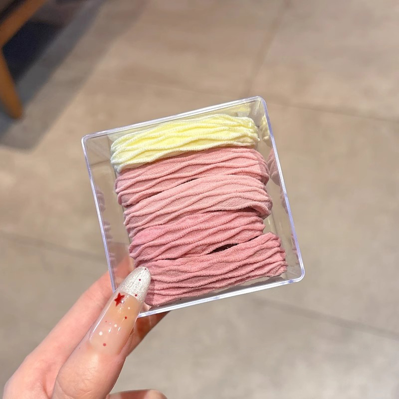 Niños cuerdas de cabeza de cola de caballo alta simple y durable anillo de cabello de alta elasticidad sin costura correa de cabello de niña linda