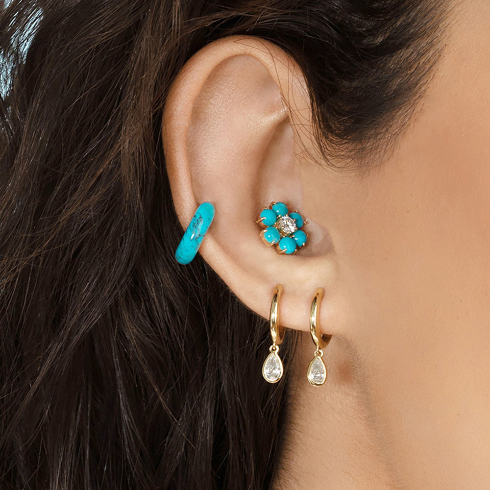1 Pair Ig Style Simple Style Water Droplets Plating Inlay Copper Zircon Drop Earrings display picture 4