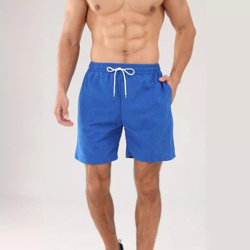 Summer Solid Color Athletic Corduroy Simple Five-Finger Shorts Men's Shorts Casual Pants