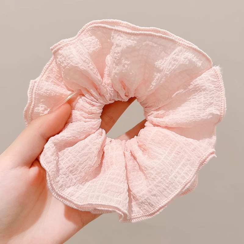 法式温柔大肠发圈女高级感扎发头绳小众百搭发绳慵懒风低马尾发饰|undefined