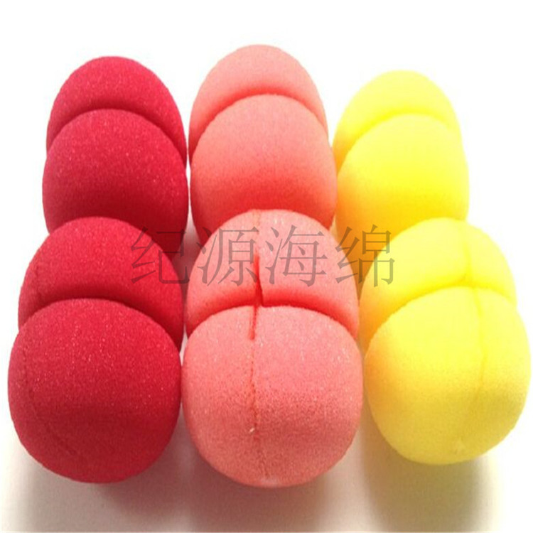 爱心型海绵卷发器卷发球可戴着睡觉美妆工具异形海绵球