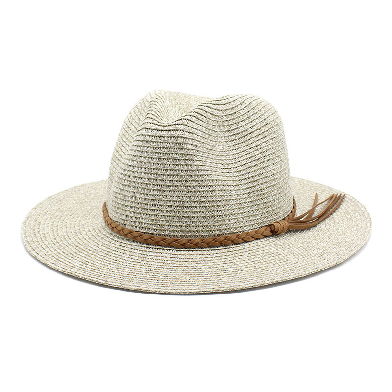 2022 primavera y verano nuevo Twist tejido suave ala superior versión del sombrero hombres y mujeres Panamá paja sombrero fresco sombrero plegable