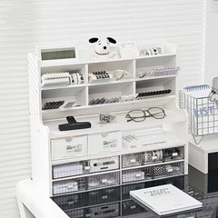 デスクトップ収納ペンホルダー一体型学生多機能斜め挿し式寮大容量デスク文房具物置棚