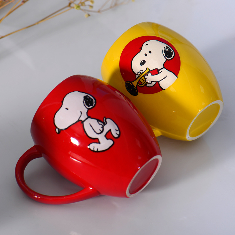 ins diseño coreano Snoopy casa taza de agua 3D cerámica estereoscópica taza de café taza de leche de desayuno