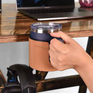 Aluminum alloy earphone holder 360-degree rotating multifunctional non-perforated table side Cup holder earphone two-in-one rack