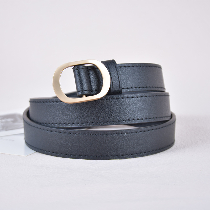 Cinturón vintage de mujer con hebilla dorada accesorio cuero pu_voghion.com