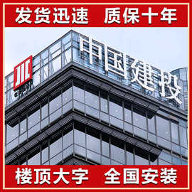 户外楼顶楼盘大字玻璃幕墙不锈钢铁皮镀锌板冲孔发光字广告招牌