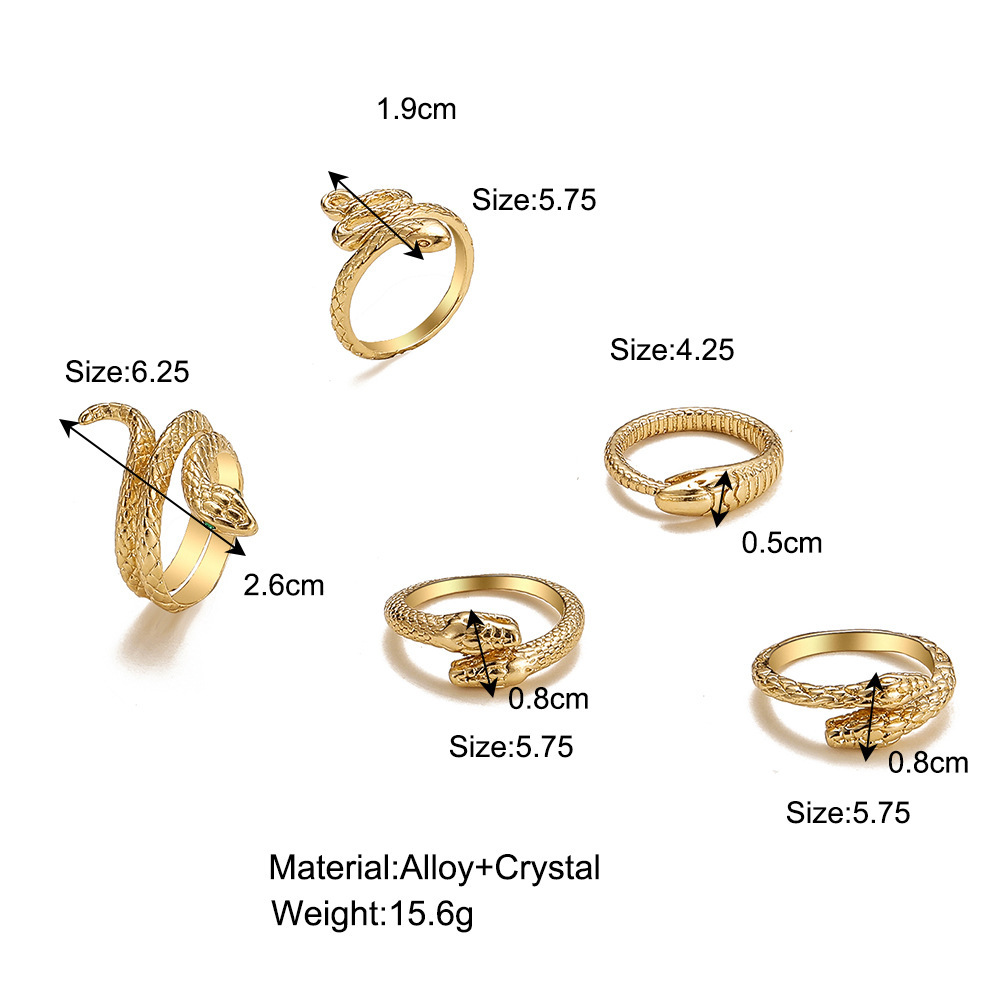 Fashion Snake Alloy Plating Rings display picture 1