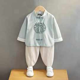 清仓儿童汉服男童春秋2023新款风宝宝改良唐装古装夏季薄款中秋节