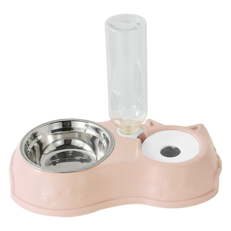 Mascota gato alimentación alimentador de agua automático de recarga de agua de gato tazón de agua anti-Golpe de arroz tazón de cuello de protección tazón de gato doble tazón