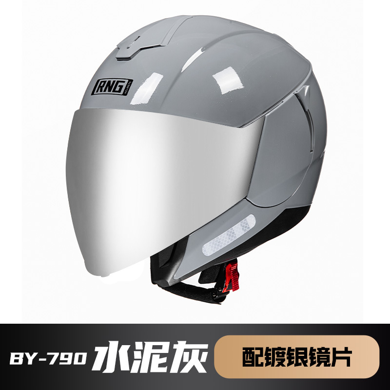 RNG marca motocicleta casco 3/4 medio casco motocicleta unisex casco montar casco coreano pedal casco