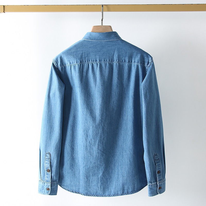 Herren Denim Mantel Locker Passend Frühling Herbst Freizeitjacke_voghion.com