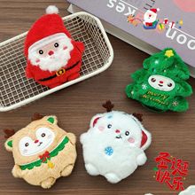新款毛绒圣诞节玩偶挂件 可爱卡通圣诞老人麋鹿雪人公仔胸针配件