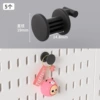 Round small hooks, black, 5 pcs
