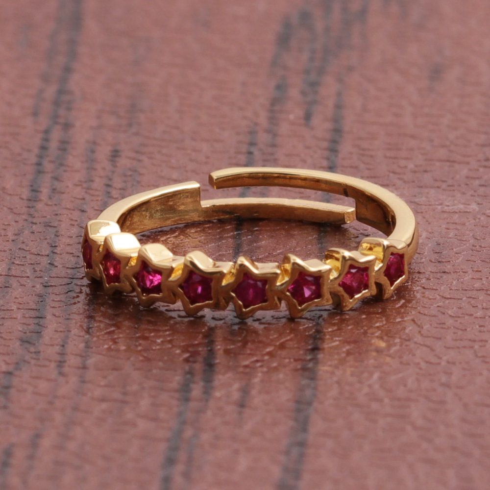 Fashion Star Copper Inlaid Zircon Rings Wholesale display picture 4