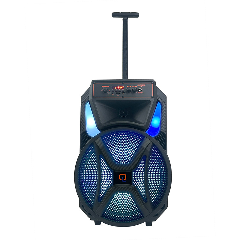 Exportación caliente de 12 pulgadas 20W altavoz de barra de tracción boda amplificación Bluetooth K con doble micrófono inalámbrico