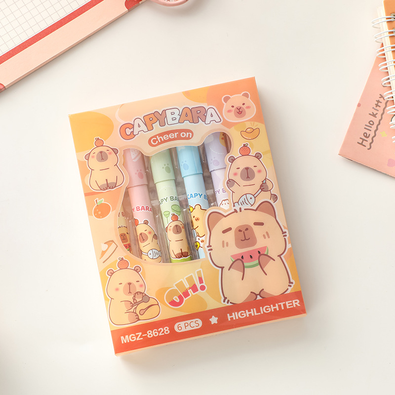 Capibara puntero de resaltador de estudiantes de dibujo puntero de color lindo lindo lindo lindo de alto valor de protección de ojos puntero de mano
