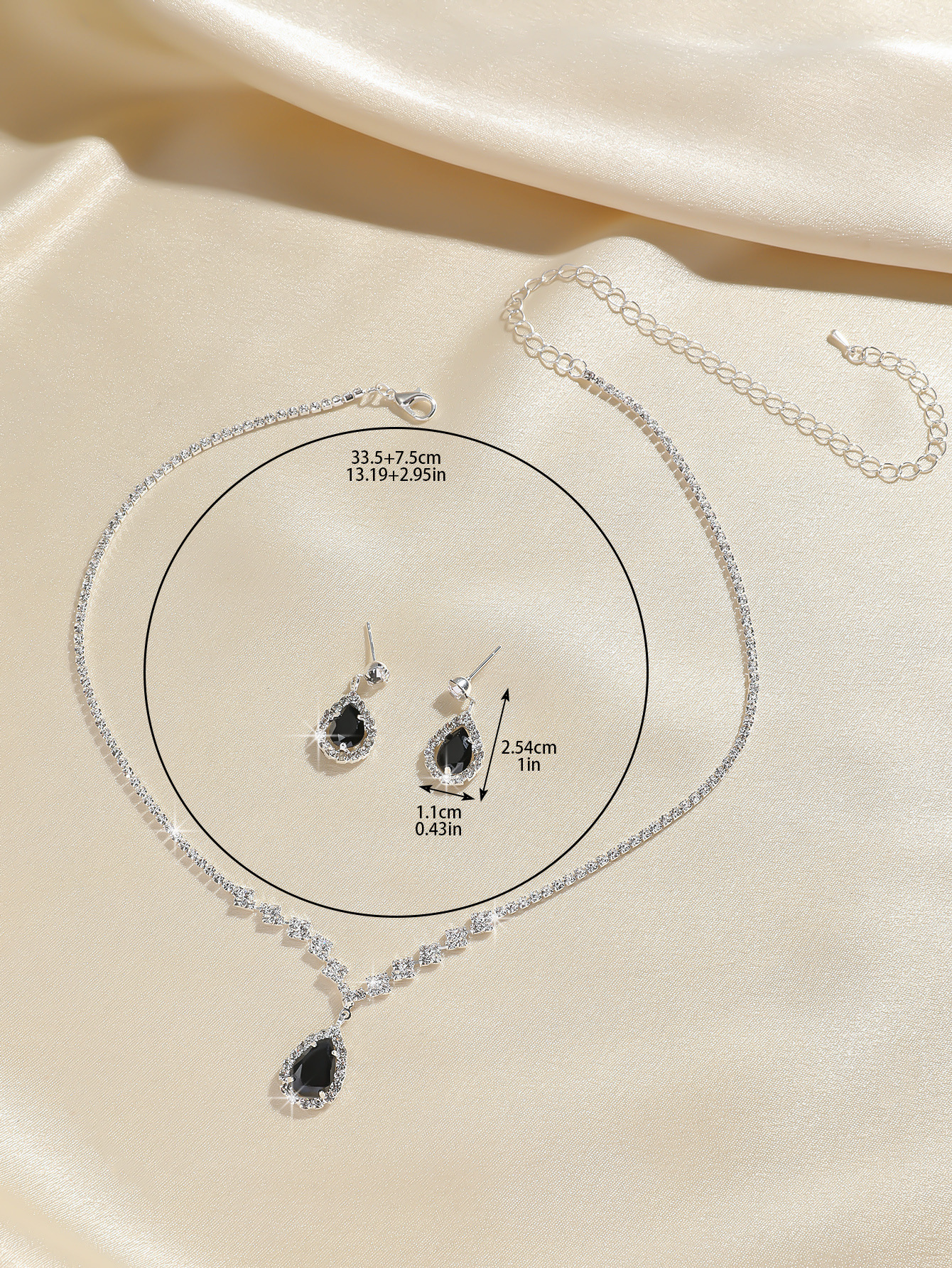 vendita calda squisita collana con catena a griffe orecchini set due pezzi collana a goccia catena a clavicola accessori da sera per le donne_voghion.com