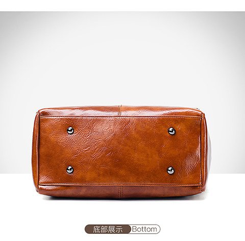 European and American retro women's bag trend, new cross-border hand-held shoulder crossbody bag made of oil wax leather for export, one piece, global consignment undefined