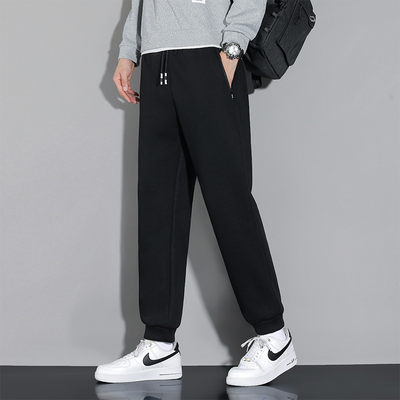 2025 New Men's Fleece-Lined Sweatpants, New Style Joggers, Plus-Size Men's Casual Long Pants, Wholesale Dropshipping