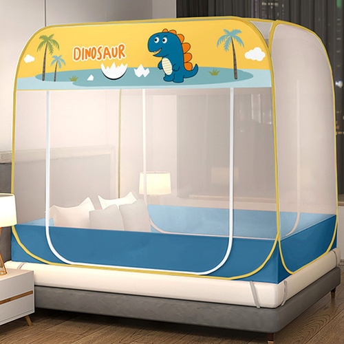 New Product Large Top Free Installation Mosquito Net Yurt with Double Doors Anti-Drop Bed Foldable Encrypted Anti-Mosquito Bed Curtain