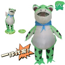 网红青蛙充气服卡通青蛙人偶服成人癞蛤蟆服装粉色青蛙充气人偶服