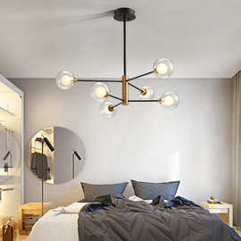 现代简约卧室吊灯北欧设计师魔豆灯具餐厅客厅灯办公室玻璃球灯饰