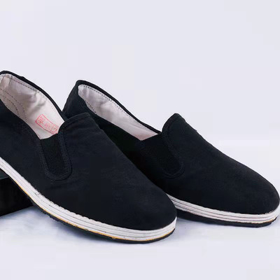 3520军工黑色布鞋千层底军单松紧口布鞋老年鞋老式布鞋|ru