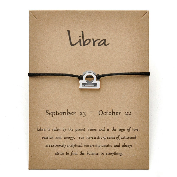 Libra black silver bracelet