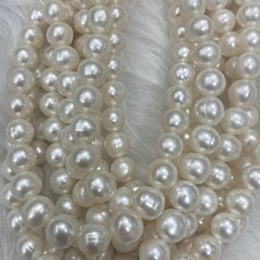 Natural Freshwater Pearls 9~10mm Near Round, Strong Light, No Spot, No Flower Skin, Light Line DIY Necklace Accessories