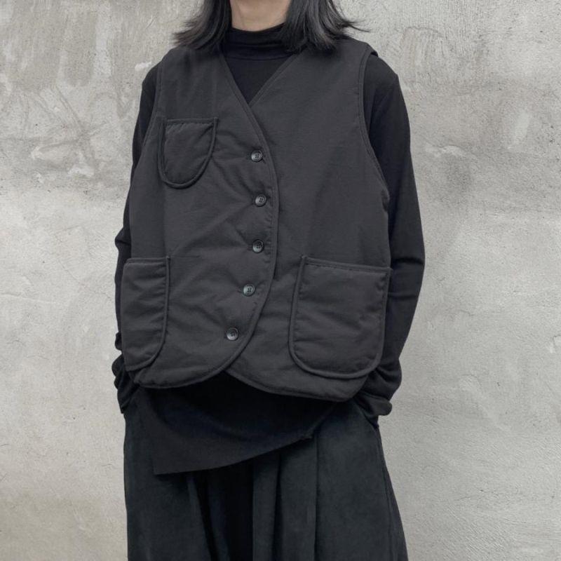 Dark Niche Japanese Style Pocket Design Short Cotton Vest For Women Autumn And Winter Thickened Korean Style Vest Vest Waistcoat