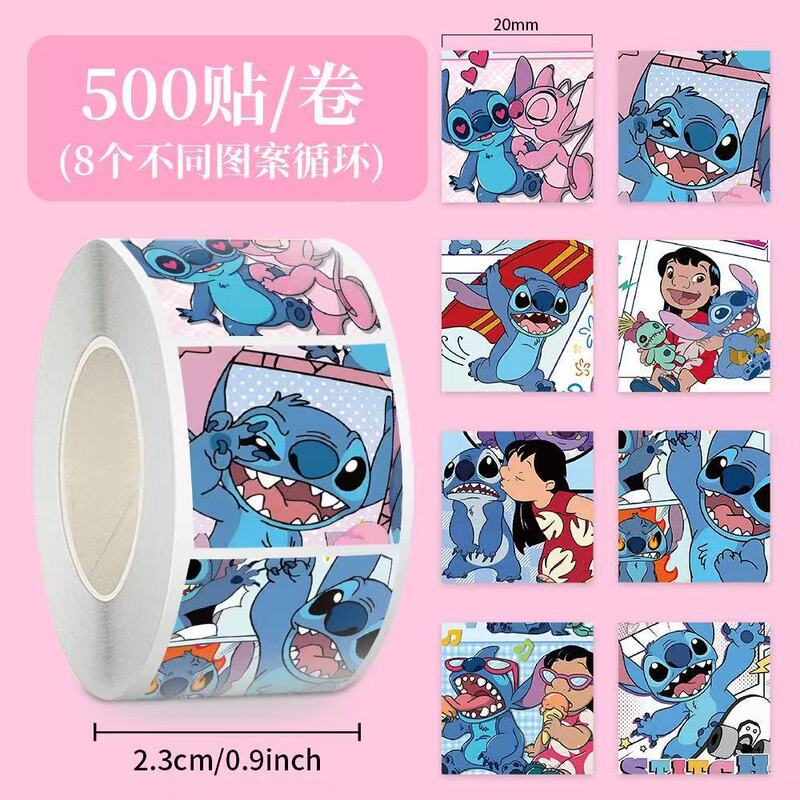 Little Red Book's Same Style Stitch Roll Stickers, Lilo & Stitch Cartoon Cute Animation Merchandise, Journal Sealing Sticky Notes