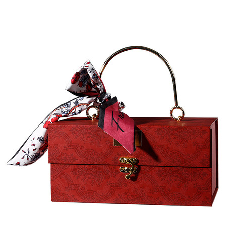 High-end Retro Green Christmas Handbag Gift Box Valentine's Day Gift Box Wedding Favors Box Wedding Candy Box Wholesale