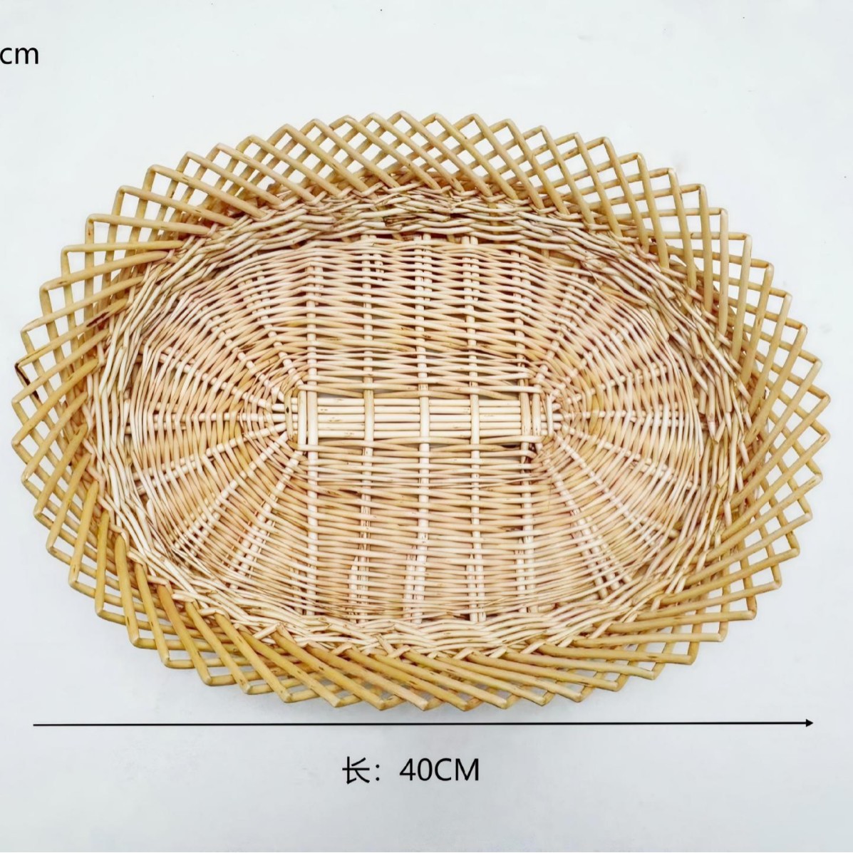 Pan de almacenamiento de mimbre y ratán, canasta de pan al vapor, plato de frutas, bandeja hecha a mano tejida natural, plato de postre, plato de almacenamiento