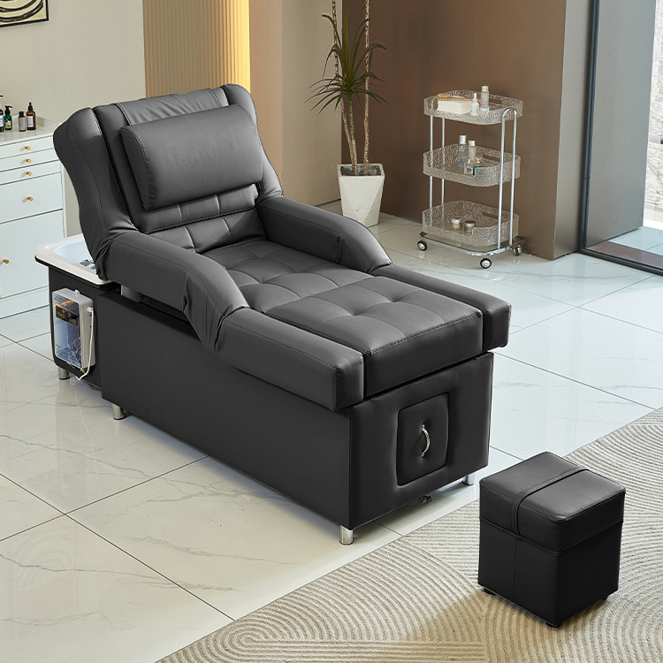 Cama de terapia de cabeza masaje pedoterapia baño de pies cama eléctrica de elevación de espalda belleza fumigante cuidado del cabello tratamiento de cabello cama de lavado de cabeza