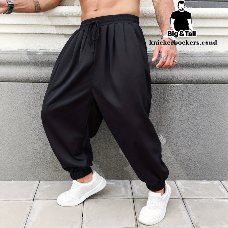 Men's Plus Size Wide-Leg Pants - Heavy-Duty All-Season Casual Pants, Loose Straight-Cut Design for Cross-Border Trade