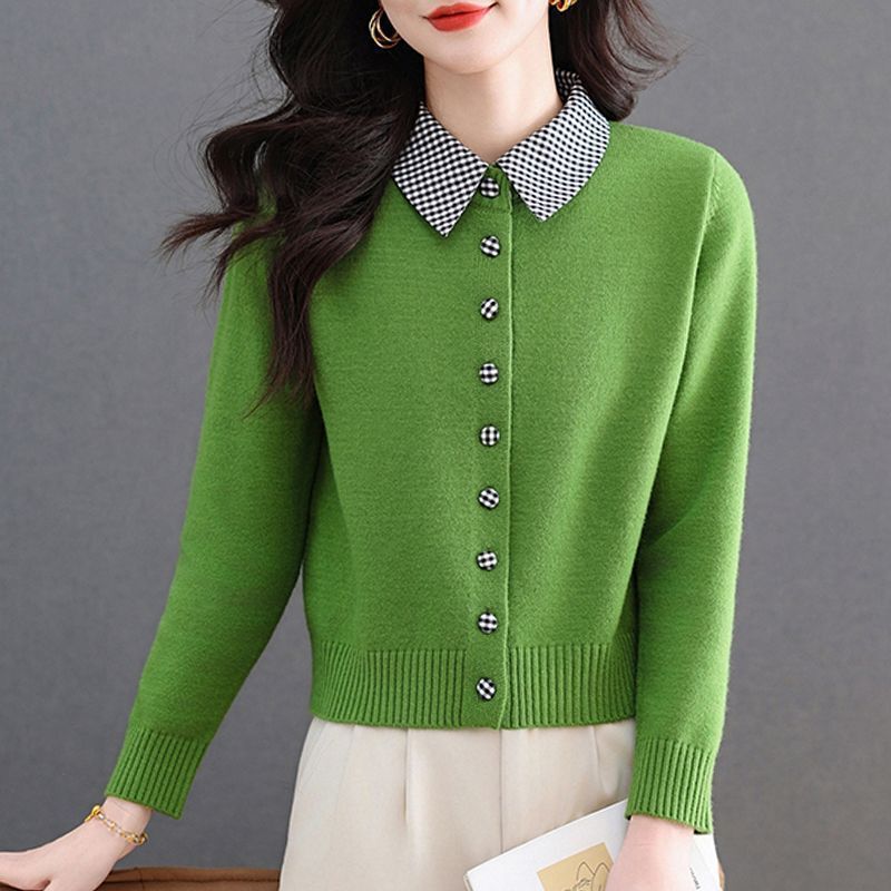 New versatile knitted cardigan for women with stylish design, colorful button knitted sweater, trendy round-neck top jacket New versatile knitted cardigan for women with stylish design, colorful button knitted sweater, trendy round-neck top jacket