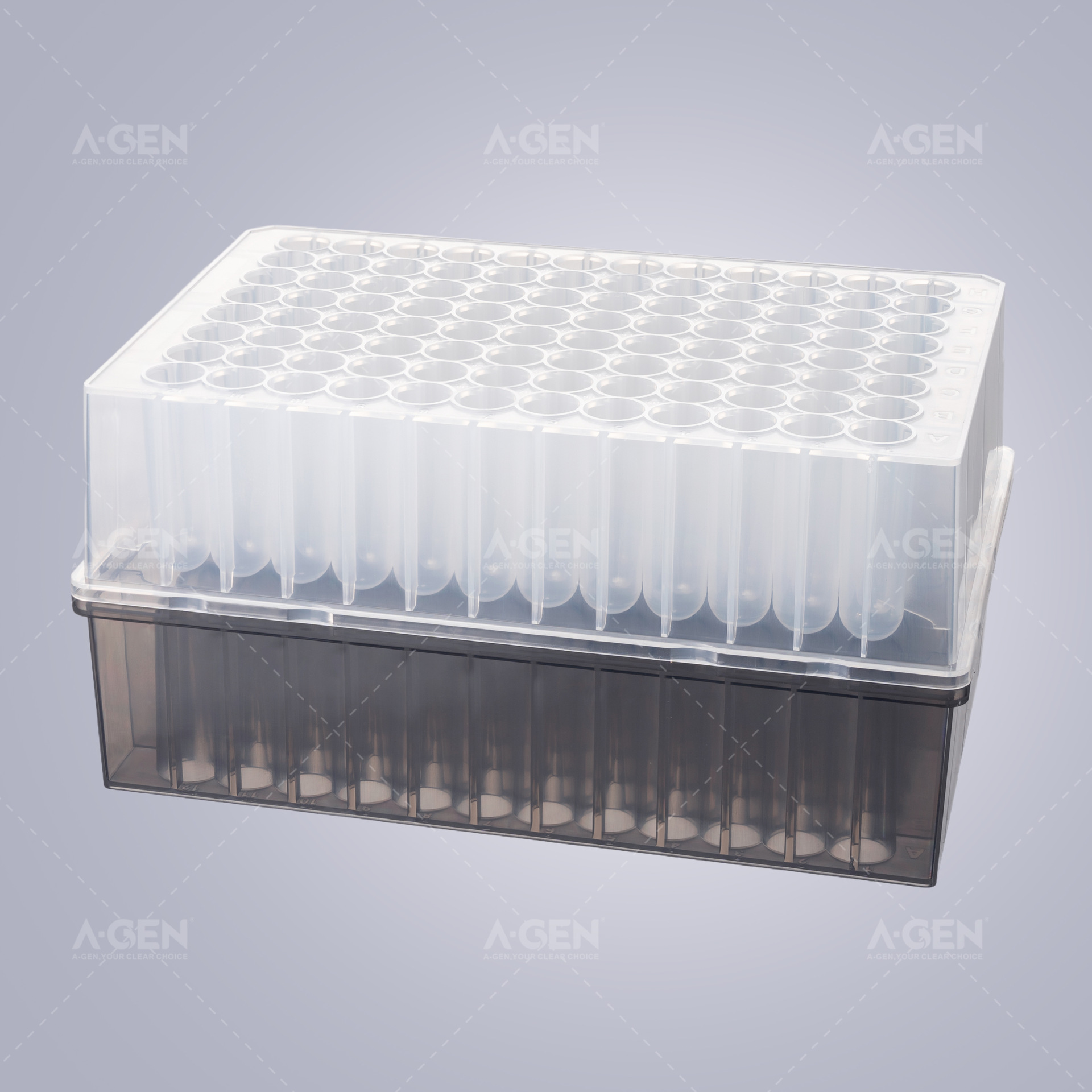 爱津 U底共享壁/V底独立壁 PP 1.3mL 96圆孔深孔板 实验室耗材