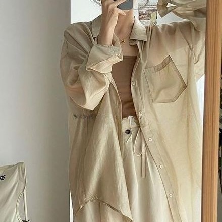 Apricot summer thin design shirt