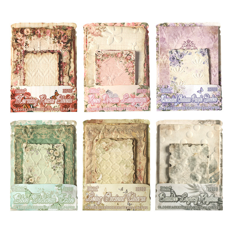 En el pasado, el viejo sueño retro libro de mano en relieve papel de material floral DIY transfronterizo libro de mano decoración diario collage papel de fondo