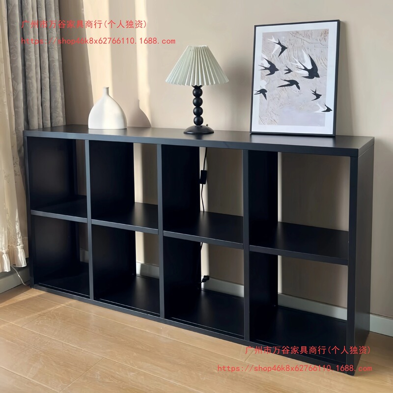 Black Vintage-Style Checkered Cabinet Bookshelf Kindergarten Grid Cabinet Home Floor-Standing Bookshelf Living Room Storage Cabinet Black Vintage-Style Checkered Cabinet Bookshelf Kindergarten Grid Cabinet Home Floor-Standing Bookshelf Living Room Storage Cabinet