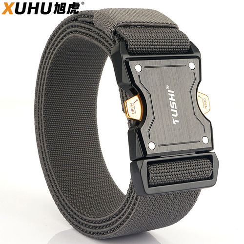 Aluminum alloy tactical clip nylon elastic webbing workwear outdoor training belt manufacturer wholesale pant belt