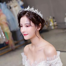 发饰头饰皇冠结婚氛围感王冠新娘生日婚礼发箍珍珠头冠黄冠轻奢